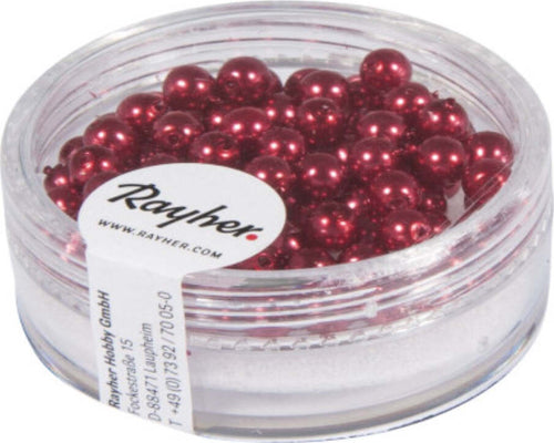 RAYHER---85-PEZZI---PERLE-CERATE-IN-VETRO-RINASCIMENTO-4MM---COLORE-ROSSO-CLASSICO