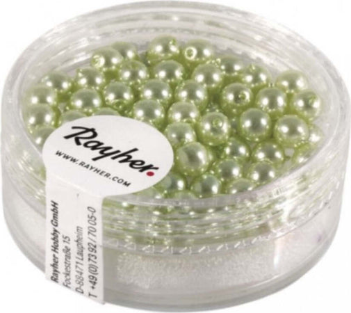 RAYHER---85-PEZZI---PERLE-CERATE-IN-VETRO-RINASCIMENTO-4MM---COLORE-VERDE-LIME