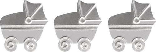 RAYHER---CARROZZINA-IN-METALLO-CON-BOLLINO-ADESIVO-2,3X2,7CM-12-PZ