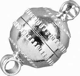 RAYHER---CHISURA-MAGNETICA-EXTRA-FORTE-ROTONDA-SEGHETTATA-Ø7MM---COLORE-ARGENTO