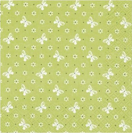 RAYHER---CONFEZIONE-DI-TOVAGLIOLI-PER-DECOUPAGE-DA-20PZ-33X33CM---FANTASIA-FARFALLE-VERDI