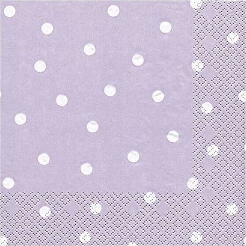 RAYHER---CONFEZIONE-DI-TOVAGLIOLI-PER-DECOUPAGE-DA-20PZ-33X33CM---FANTASIA-POIS-LILLA