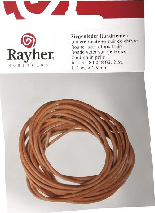 RAYHER---CORDONCINO-IN-PELLE-DI-CAPRA-2X1,5MM---1MT---COLORE-MARRONE-CHIARO