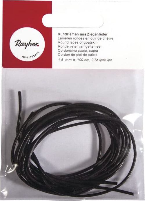 RAYHER---CORDONCINO-IN-PELLE-DI-CAPRA-2X1,5MM---1MT---COLORE-NERO