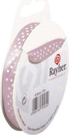 RAYHER---NASTRO-DI-RASO-COLORE-ROSA-CON-PUNTINI-BIANCHI---Ø9.5MM-x-10MT