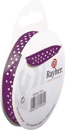 RAYHER---NASTRO-IN-RASO-CON-PUNTINI-H-9,5mm-ROTOLO-10MT-LILLA