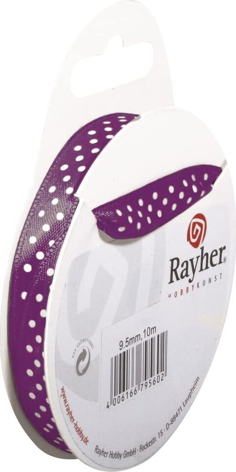 RAYHER---NASTRO-IN-RASO-CON-PUNTINI-H-9,5mm-ROTOLO-10MT-LILLA