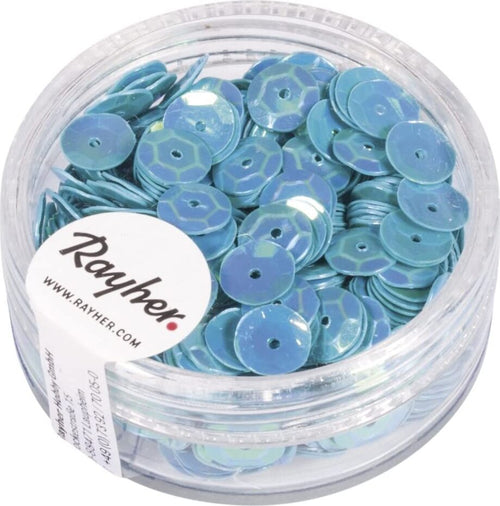 RAYHER---PAILLETTE-CONCAVE-AZZURRO-IRIDISCENTE-6MM---6GR