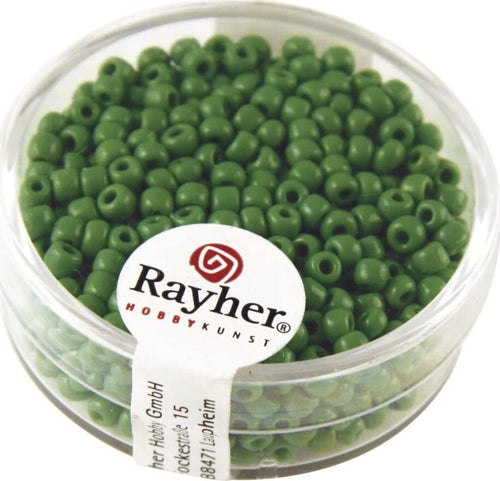 RAYHER---PERLINE-IN-VETRO-OPACHE-2,6MM-VERDE-17GR