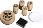 RAYHER---SET-5-TIMBRINI-LEGNO-CON-APPOSITO-INCHIOSTRO---FANTASIA-GUFI