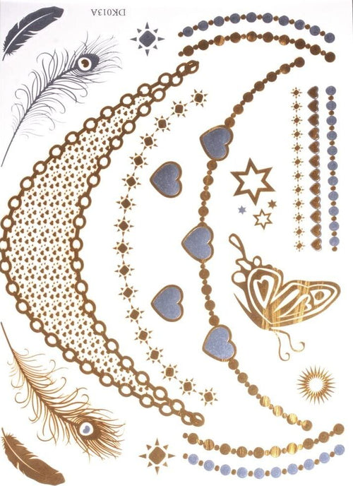 RAYHER---TATUAGGIO-METALLIZZATO-14X21-CM-ORO-ARGENTO-NERO