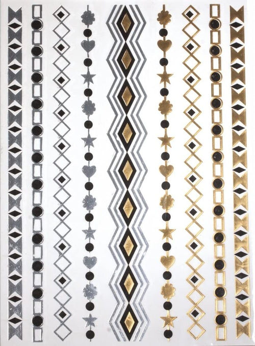 RAYHER---TATUAGGIO-METALLIZZATO-14X21-CM-ORO-ARGENTO-NERO