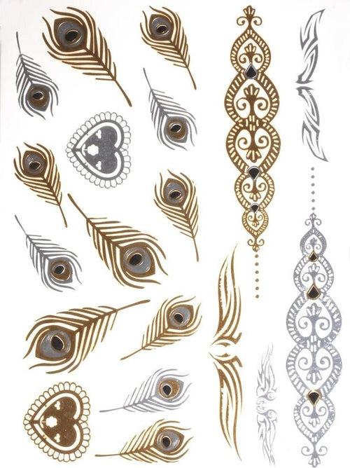 RAYHER---TATUAGGIO-METALLIZZATO-14X21-CM-ORO-ARGENTO-NERO