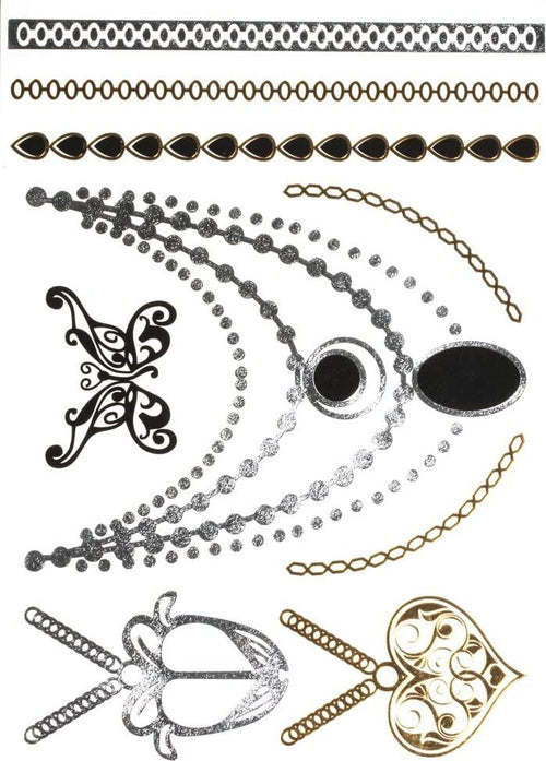 RAYHER---TATUAGGIO-METALLIZZATO-14X21-CM-ORO-ARGENTO-NERO