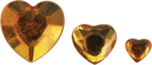 RAYHER--310-PEZZI---CUORI-STRASS-ACRILICO-6,10,14MM---COLORE-ARANCIONE