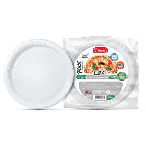 Piatti per Pizza Bianchi 15 pezzi