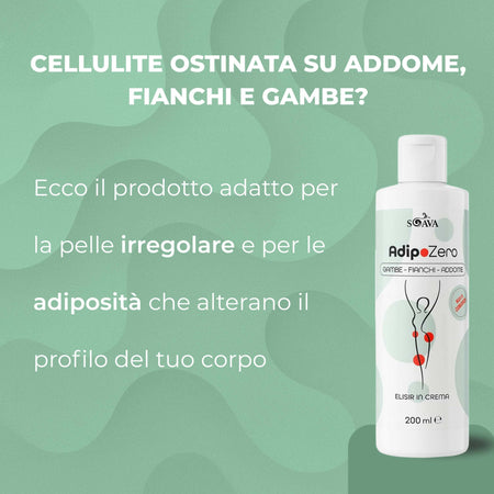 Crema Snellente Anticellulite - Effetto Tonificante e Rassodante con Sensazione di Freschezza | Formula Drenante per Gambe, Glutei e Addome | AdipoZero - Texture Leggera e Facile da Applicare 200ml
