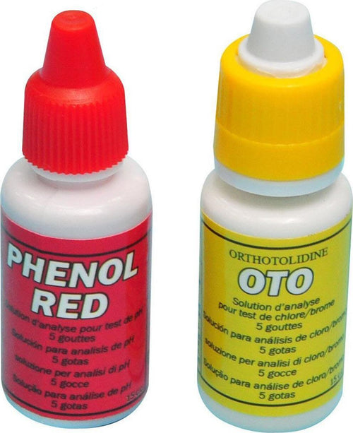 Reagenti liquidi di ricambio per kit analisi piscina test per ph e cloro