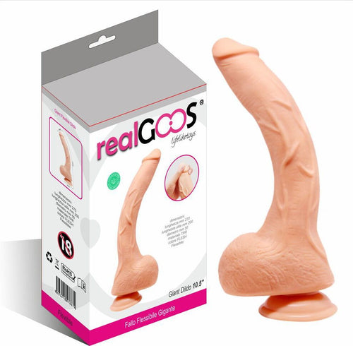 Realgoos® Fallo Realistico Dildo Gigante In Morbido TPR Color Carne Con Testicoli e Ventosa 27cm Salute e cura della persona/Erotismo e contraccezione/Sex toys/Dildo/Dildo realistici Kondorama - Martinsicuro, Commerciovirtuoso.it