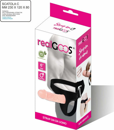 Realgoos® Fallo Realistico Indossabile Cavo Per Lui Strap On Da Uomo Non Vibrante In Morbido Tpr 155 x 40 mm Salute e cura della persona/Erotismo e contraccezione/Sex toys/Strap-on Kondorama - Martinsicuro, Commerciovirtuoso.it
