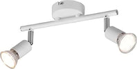 REALITY-LEUCHTEN---LAMPADA-PARIS-DOPPIO-SPOT-ORIENTABILE-2xGU10-BIANCO-250-MM