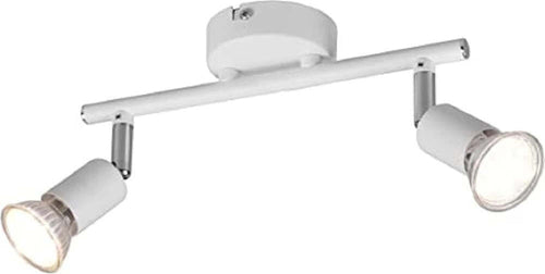 REALITY-LEUCHTEN---LAMPADA-PARIS-DOPPIO-SPOT-ORIENTABILE-2xGU10-BIANCO-250-MM