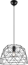 REALITY-LEUCHTEN---LAMPADARIO-A-SOSPENSIONE-HAVAL-A-GABBIA-IN-METALLO-NERO-E-TESSUTO-DIAMETRO-38CM