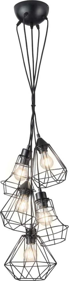 REALITY-LEUCHTEN---LAMPADARIO-A-SOSPENSIONE-MEIKE-GRAPPOLO-5-GABBIE-NERO-OPACO