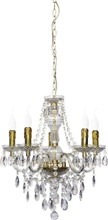 REALITY-LEUCHTEN---LAMPADARIO-CLASSICO-LUSTER-A-5-LUCI-IN-ACRILICO-ORO-52CM-E14