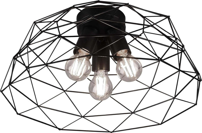 REALITY-LEUCHTEN---PLAFONIERA-HAVAL-A-GABBIA-IN-METALLO-NERO-OPACO-3-LUCI-DIAMETRO-45-CM-E27