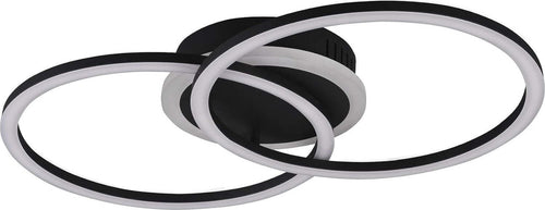 REALITY-LEUCHTEN---PLAFONIERA-VENIDA-A-LED-DOPPIO-CERCHIO-NERO-OPACO-LARGHEZZA-50-CM
