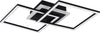 REALITY-LEUCHTEN---PLAFONIERA-VENIDA-A-LED-DOPPIO-QUADRATO-NERO-OPACO-LARGHEZZA-57-CM