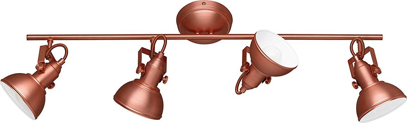 Reality-Leuchten-R80154029-Gina-Barra-con-4-Spot,-Metallo,-80-cm-E14,-Rame