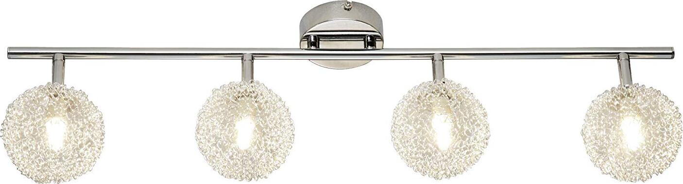 Reality-Leuchten-Reality-R81324106-Wire-Faretto,-4xG9,-28-W-Alogena,-Cromo/Trasparente-Chiaro,-69.5x20-cm,-Metallo-[Classe-di-efficienza-energetica-C]