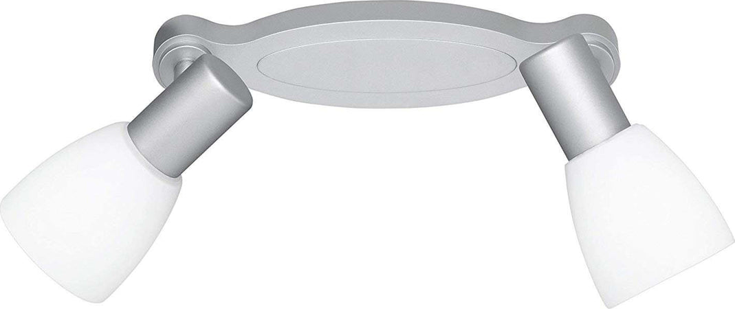 Reality-Leuchten-Reality-R82222187-Metz-Faretto,-2xE14,-4-W-LED,-Titanio/Bianco,-23x4.5x12-cm,-Metallo-[Classe-di-efficienza-energetica-A+]
