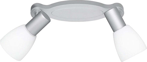 Reality-Leuchten-Reality-R82222187-Metz-Faretto,-2xE14,-4-W-LED,-Titanio/Bianco,-23x4.5x12-cm,-Metallo-[Classe-di-efficienza-energetica-A+]