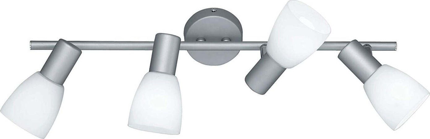 Reality-Leuchten-Reality-R82224187-Metz-Faretto,-4xE14,-4-W-LED,-Titanio/Bianco,-50x14-cm,-Metallo-[Classe-di-efficienza-energetica-A+]