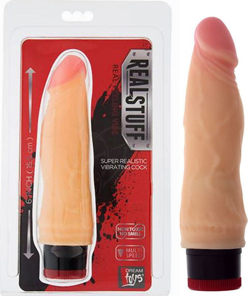Realstuff Fallo Realistico Vibrante Con Velocità Regolabile Color Carne 6” Salute e cura della persona/Erotismo e contraccezione/Sex toys/Vibratori/Vibratori realistici Kondorama - Martinsicuro, Commerciovirtuoso.it