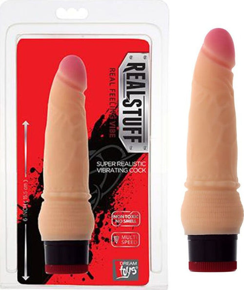 Realstuff Fallo Realistico Vibrante Con Velocità Regolabile Color Carne 6” Salute e cura della persona/Erotismo e contraccezione/Sex toys/Vibratori/Vibratori realistici Kondorama - Martinsicuro, Commerciovirtuoso.it