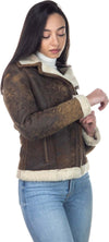 Rebecca---Chiodo-Donna-Cuoio-effetto-Graffiato-vero-montone-Shearling