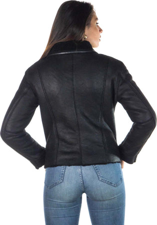 Rebecca---Chiodo-Donna-Nero-in-vero-montone-Shearling