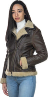 Rebecca---Chiodo-Donna-Testa-di-Moro-Liscio-vero-montone-Shearling