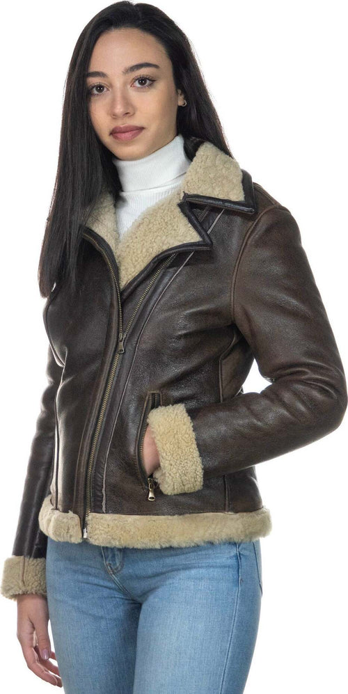 Rebecca---Chiodo-Donna-Testa-di-Moro-Liscio-vero-montone-Shearling