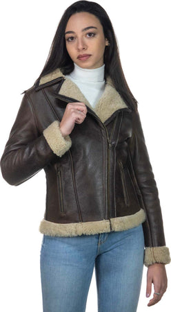 Rebecca---Chiodo-Donna-Testa-di-Moro-Liscio-vero-montone-Shearling
