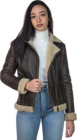 Rebecca---Chiodo-Donna-Testa-di-Moro-Liscio-vero-montone-Shearling
