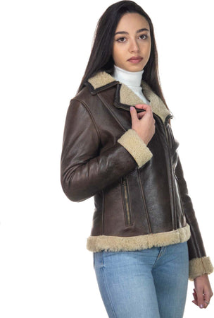 Rebecca---Chiodo-Donna-Testa-di-Moro-Liscio-vero-montone-Shearling