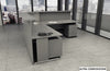 Reception completa di scrivanie e cassettiere in legno cm. 256X256X115H