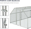 Recinto-Gabbia-per-Galline-in-Metallo-Galvanizzato-Impermeabile,-Pollaio-con-Porta-e-Copertura-Oxford,-280x570x195cm-HJ6D51-117HJ6