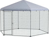 Recinto-per-Galline-con-Tetto-e-Porta-Bloccabile-in-Acciaio-per-10-15-Animali,-4x3.5x2.6m-MD4D51-399V01SRMD4