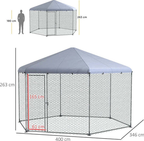 Recinto-per-Galline-con-Tetto-e-Porta-Bloccabile-in-Acciaio-per-10-15-Animali,-4x3.5x2.6m-MD4D51-399V01SRMD4